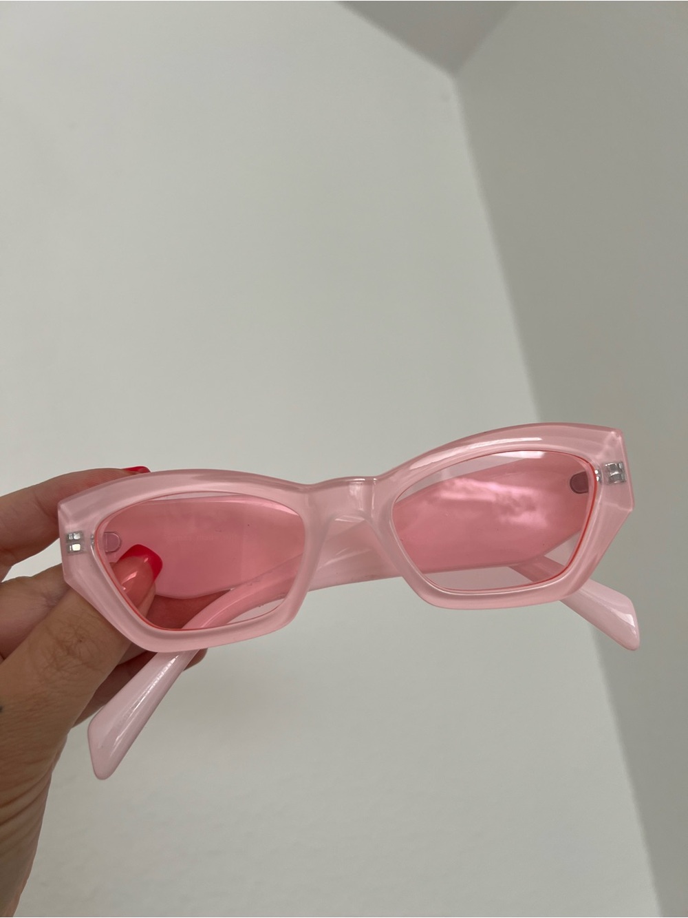 Powder Pink Sunglasses - Translucent Pink Frame